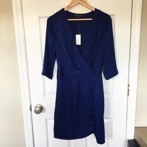 NWT | Banana Republic Navy Faux Wrap Dress